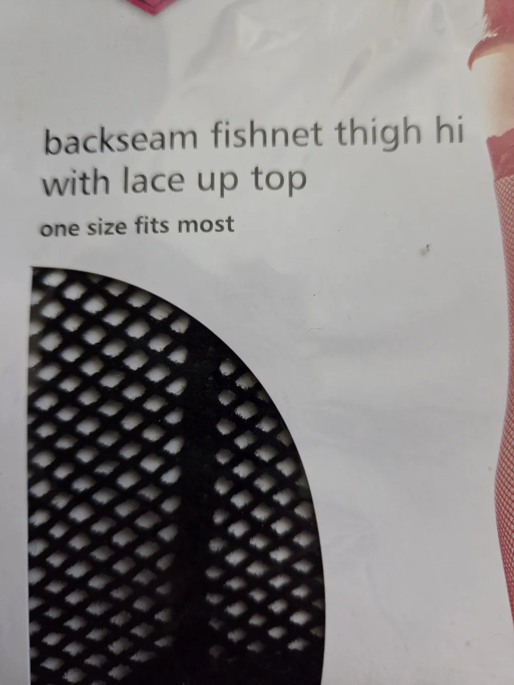 Music Legs Black Fishnet Thigh-highs With Backseam & Lace Tops
